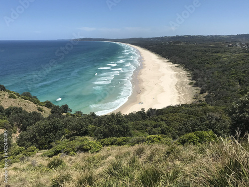 Foto Scenic view of white beach in cape byron lighthouse byron australia
