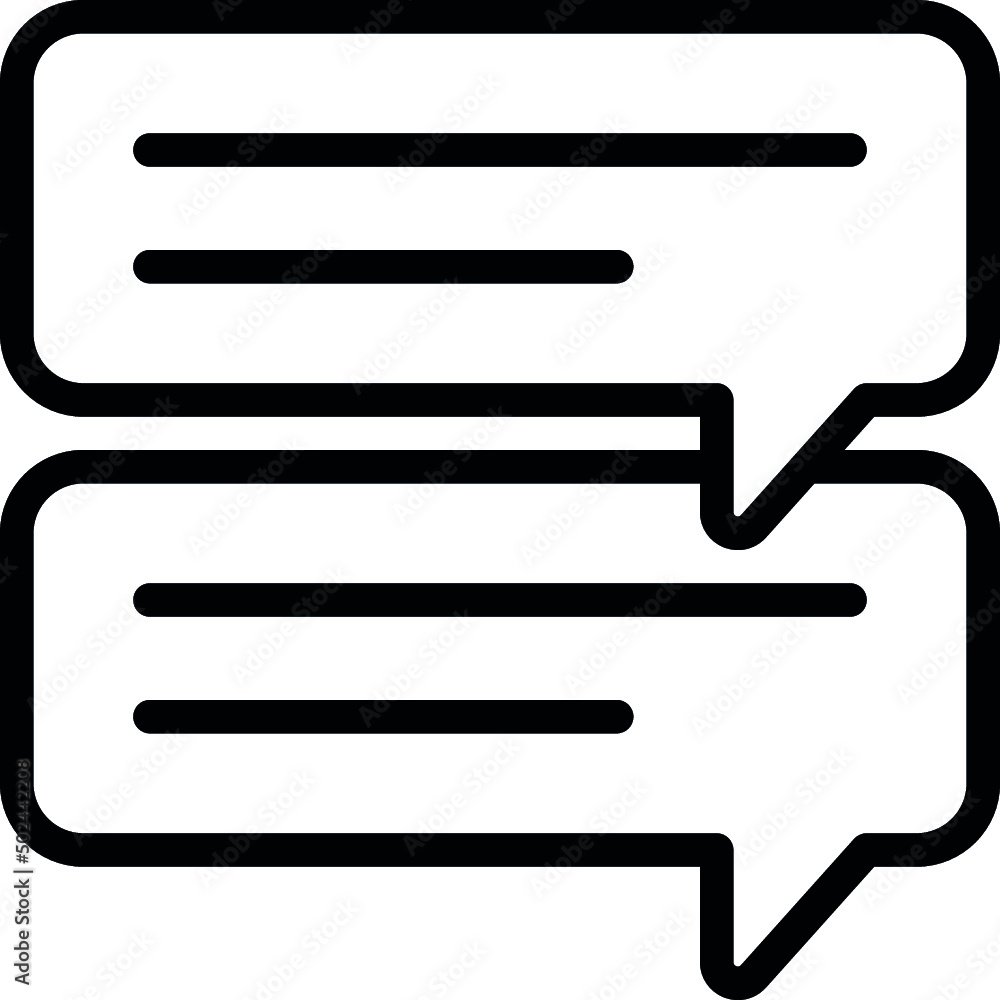 Thin Rectangle Messages Icon Thin Rectangle Messages Icon