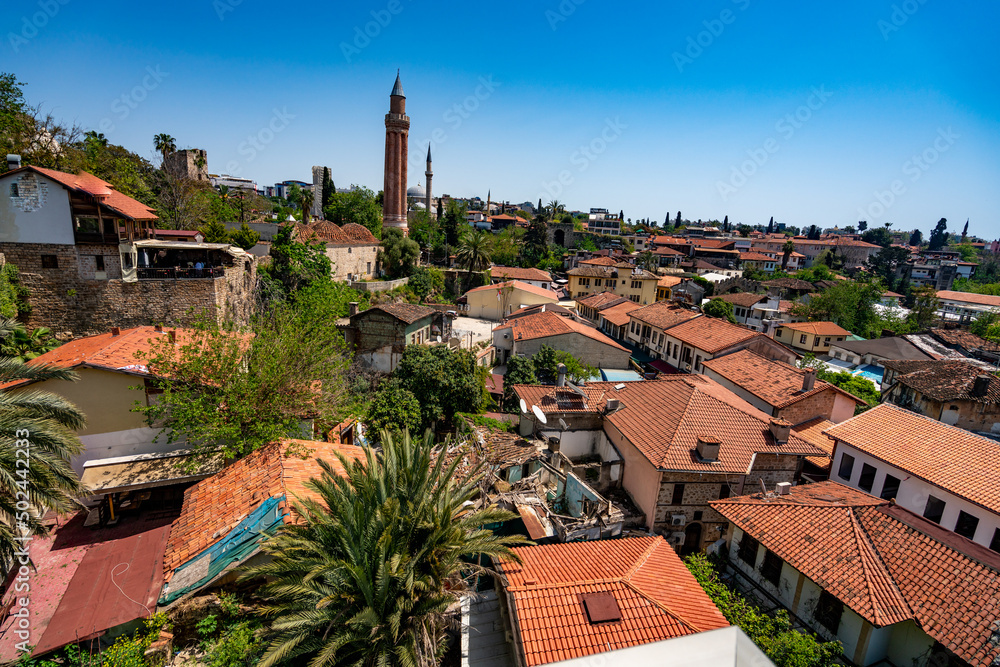 View of Antalya old city Kaleici quarter. ANTALYA, TURKEY