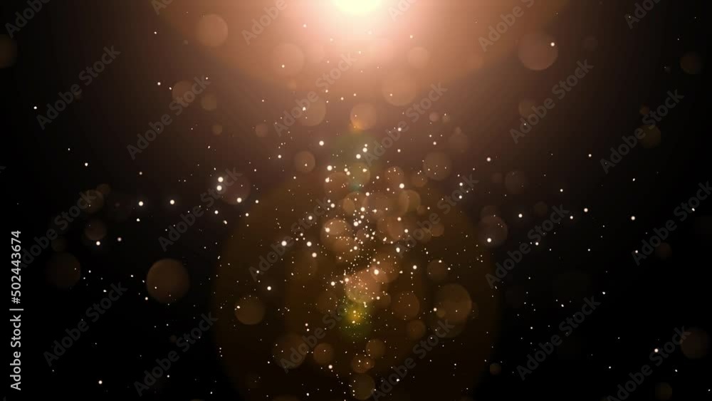 Golden particles bokeh abstract background with shining gold Floating ...