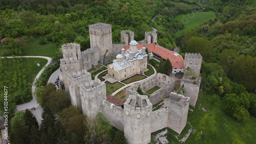Medieval Monastery Manasija in Serbia, The church is dedicated to the Holy Trinity. The monastery and the fortress were built between 1406 and 1418.
