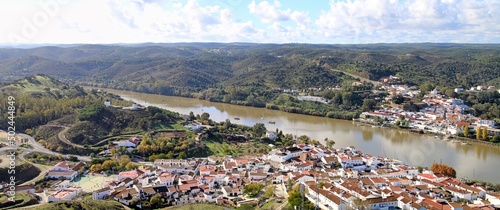 Sanlúcar de Guadiana en España y Alcoutim en Portugal. Dos pueblos situados a orillas del rio Guadiana que sirve de frontera natural entre ambos países. photo