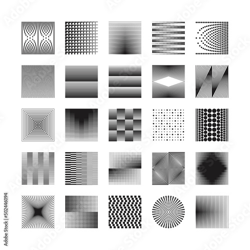 Abstract Minimalist Vector Graphics With Digital Transition Effect Inspired by Brutalist Style
