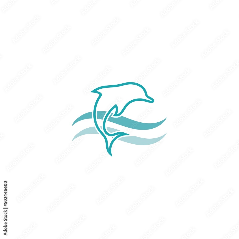 Fototapeta premium dolphin icon logo design vector