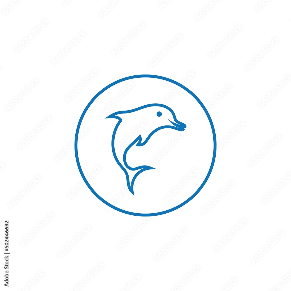 Fototapeta premium dolphin icon logo design vector