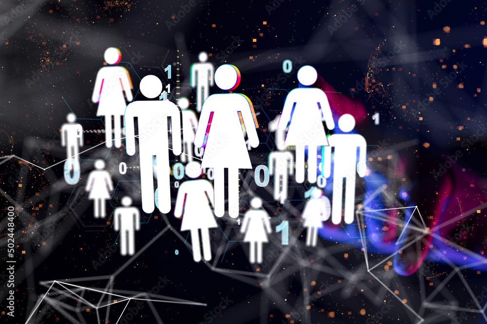 Naklejka premium Abstract technology group and data 3d