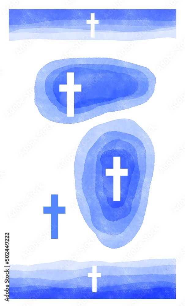 Fototapeta premium Watercolor Easter cross clipart. crosses