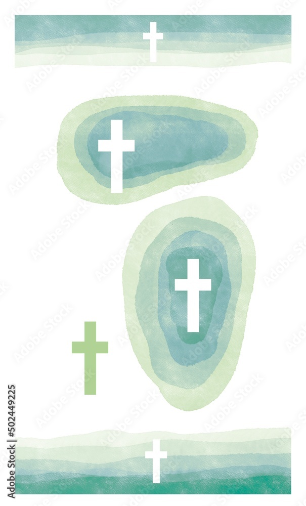 Obraz premium Watercolor Easter cross clipart. crosses