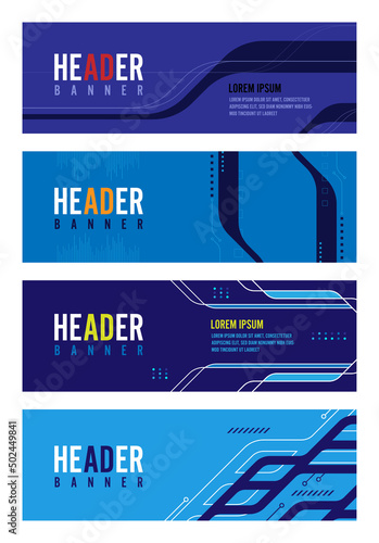 digital network banner template, header website advertising abstract technology photo