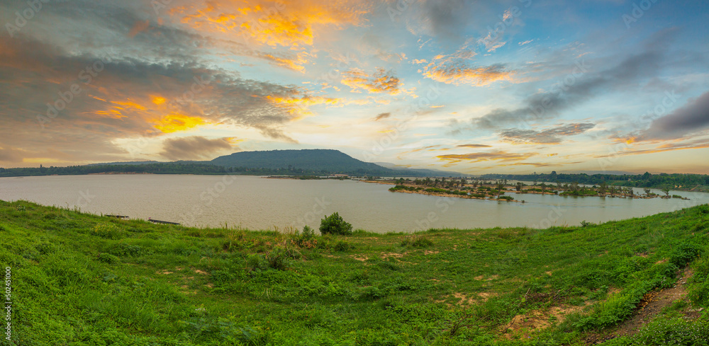 Ubon Ratchathani,Panorama view of Khong Chiam at Ubon Ratchathani province, Thailand.
