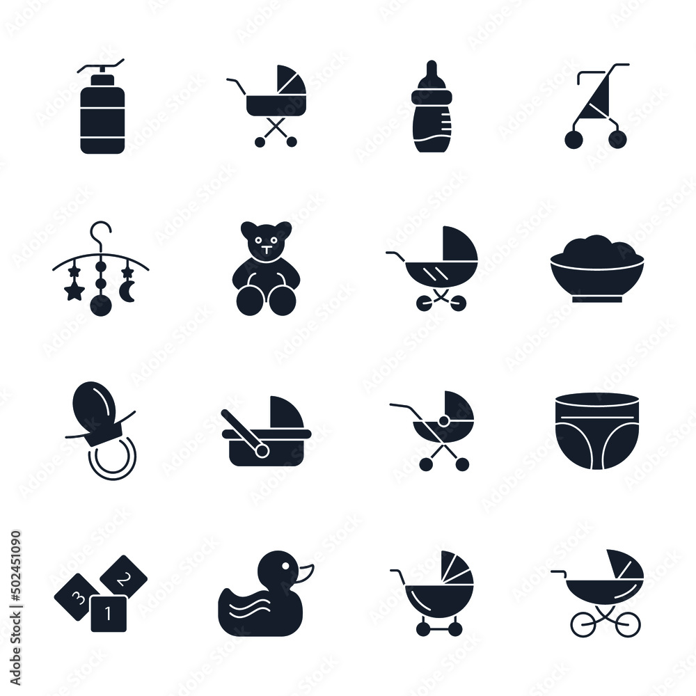 baby accessories icons set . baby accessories pack symbol vector elements for infographic web baby accessories icons set . baby accessories pack symbol vector elements for infographic web