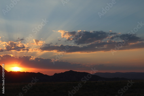sunset over the mountains