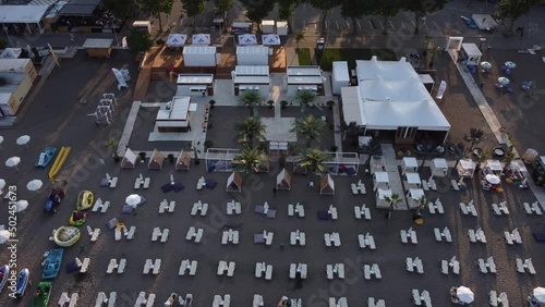 Beautiful aerial drone view of Burgas beach, Bulgaria