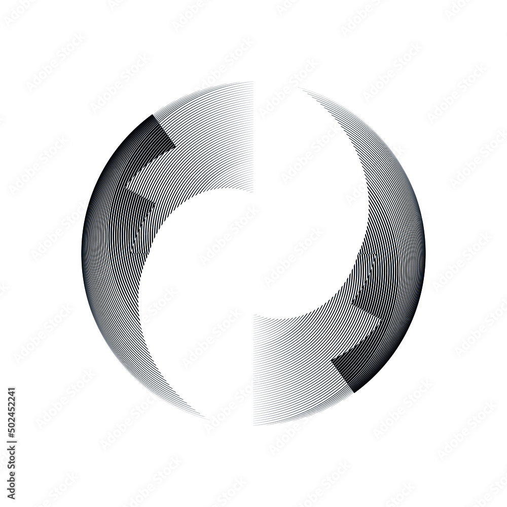 Abstract circle sign, symbol, logo, emblem, icon, vector modern design element.