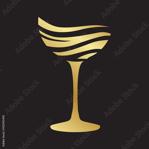gold glass of wine