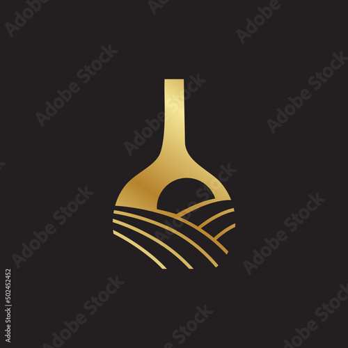 gold bottle of wine