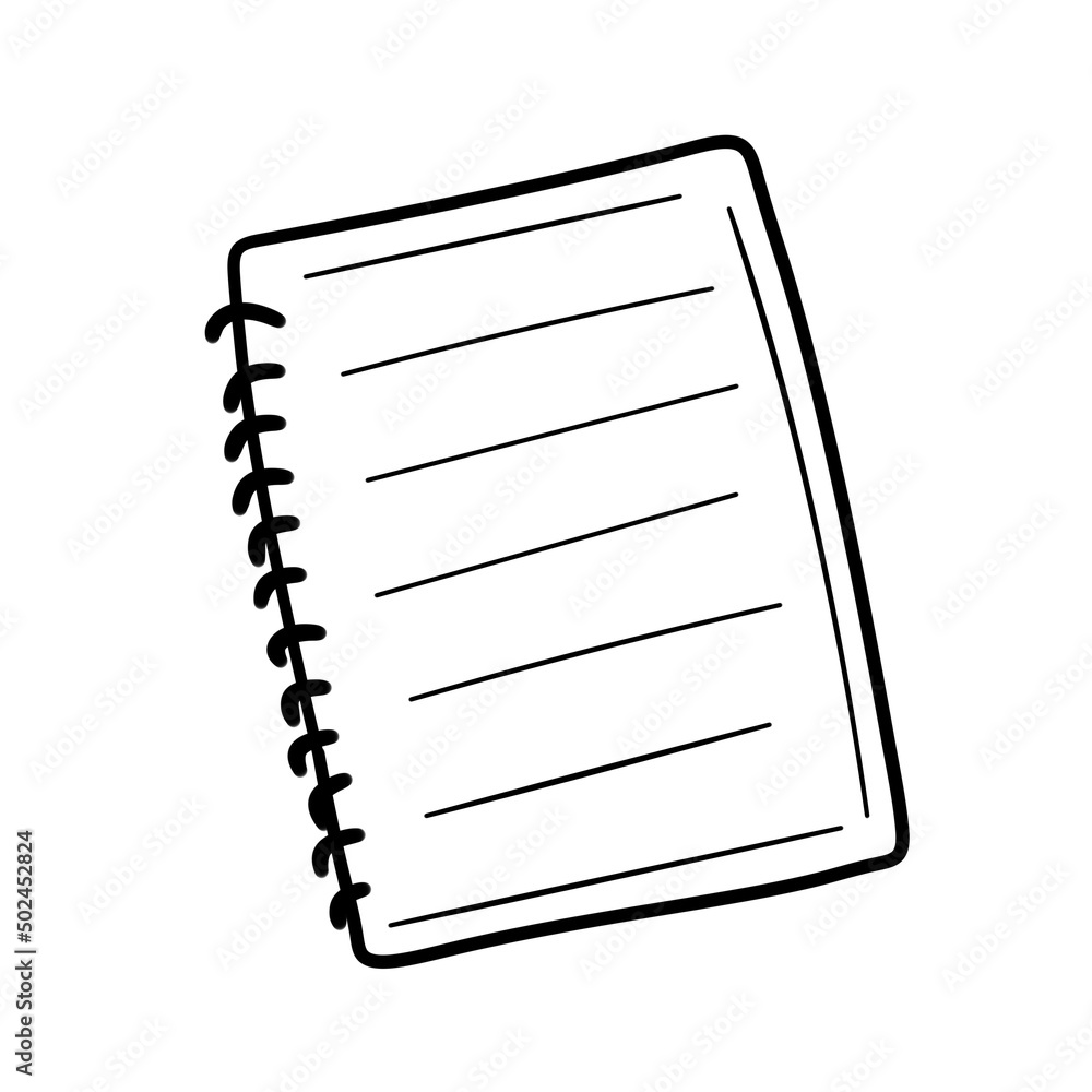 Notebook with blank page. White sheet and school template. Notebook with blank page. White sheet and school template.