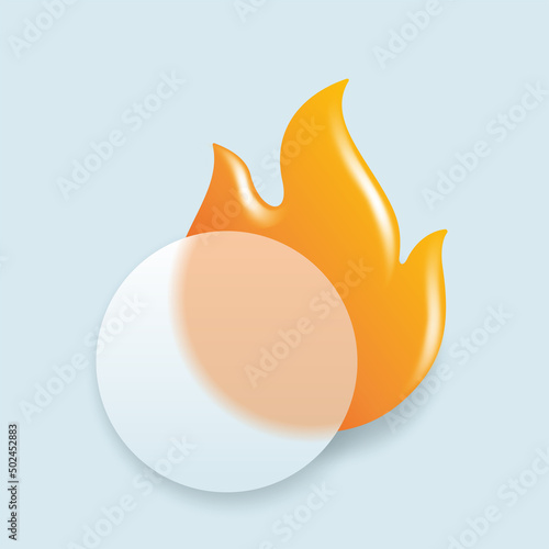 kcal 3D icon - fat burning, emblem for food products