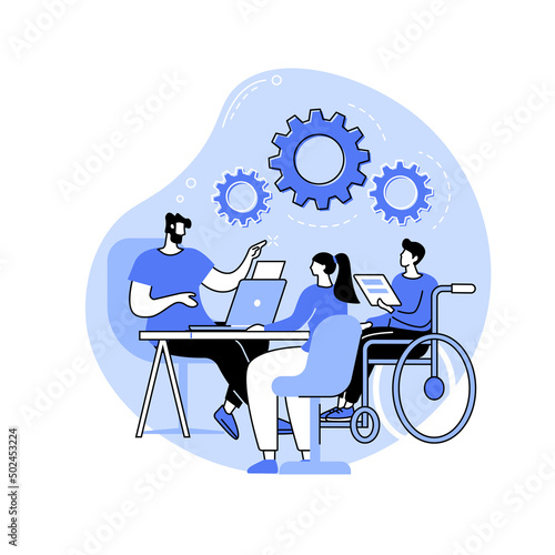 Inclusive office isolated cartoon vector illustrations.