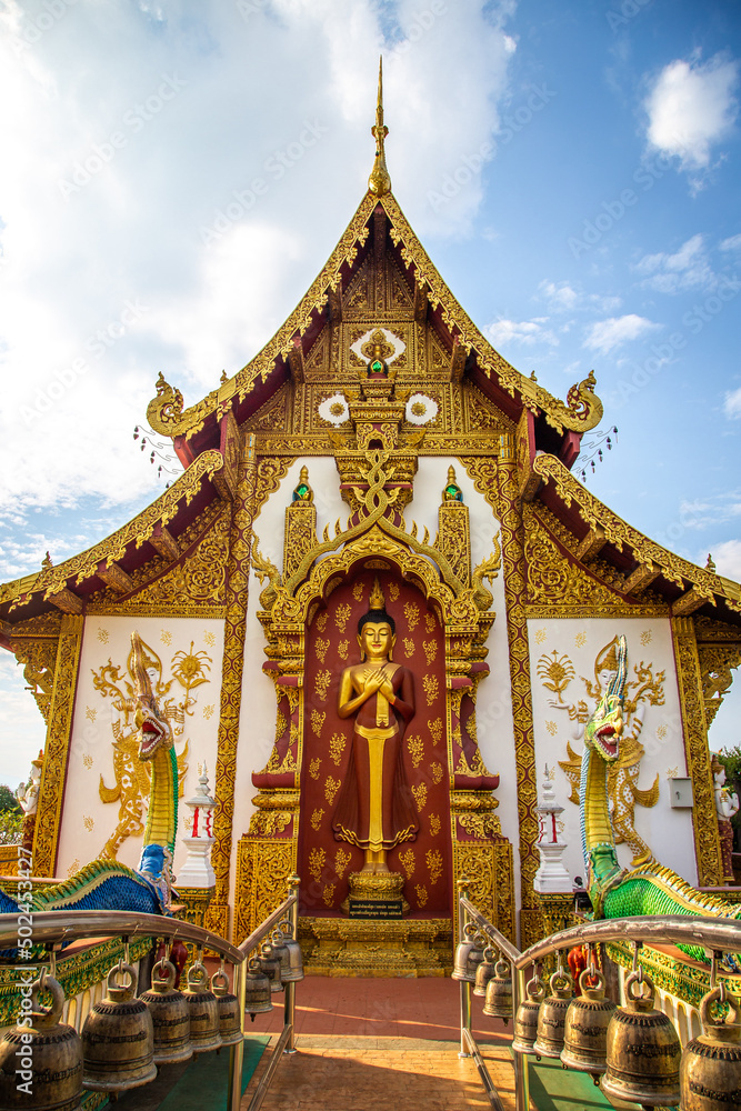 Naklejka premium Wat Saeng Kaeo Phothiyan temple in Chiang Rai, Thailand
