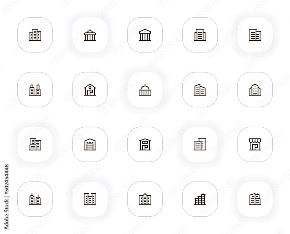 Building and construction line icons set. Skyscraper, apartment, house, bank and other buttons. Vector outline pictograms for web and ui, ux mobile app design. Editable Stroke. 24x24 Pixel Perfect. Building and construction line icons set. Skyscraper, apartment, house, bank and other buttons. Vector outline pictograms for web and ui, ux mobile app design. Editable Stroke. 24x24 Pixel Perfect.