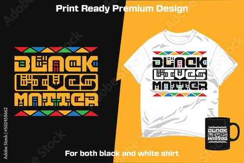 Black Lives Matter Movement Typography Lettering Print-Ready Vector.