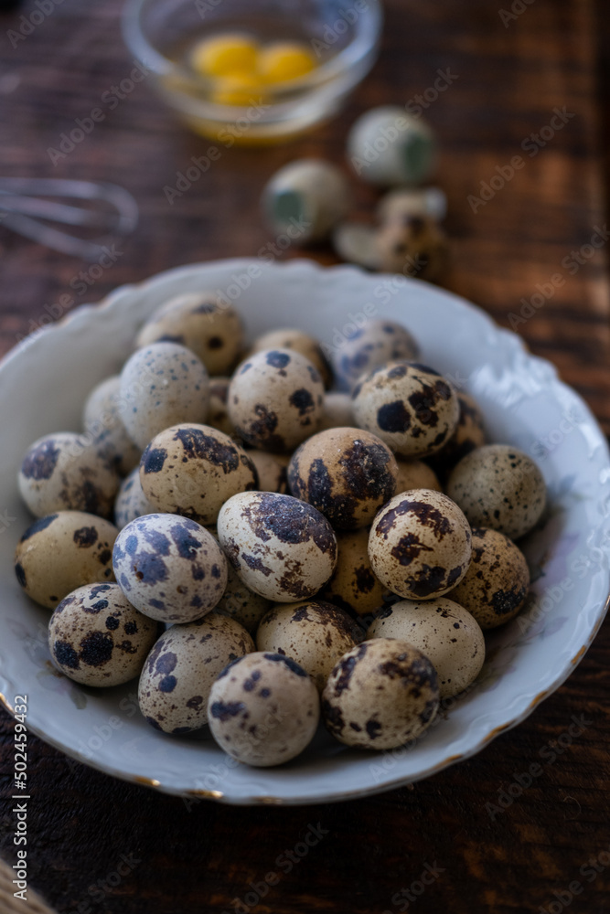 Quail eggs baking Quail eggs baking