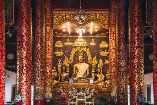 Wat Phra Kaew temple in Chiang Rai, Thailand photo