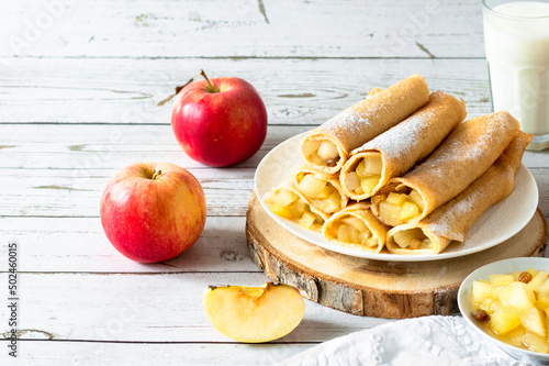Crepes with  apples 