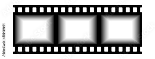 Movie reel template. Blank vintage film strip