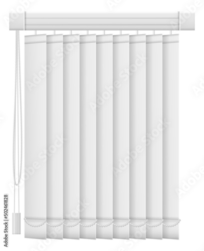 Vertical jalousie mockup. Sun covering window blinds