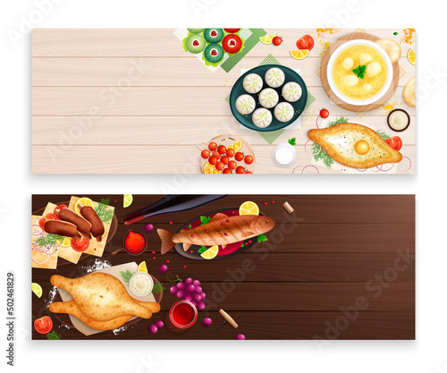 Georgia Cuisine Flat Banners
