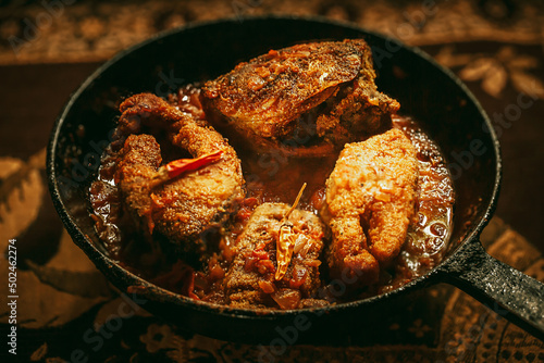 Delicious carp fillets roasted in the frying pan