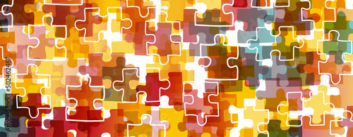 Colorful jigsaw puzzles on a white background
