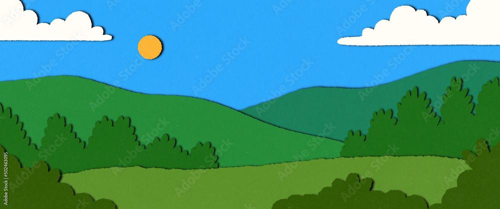 Paper Cute Nature Landscape Cute Colorful Illustration Kids Earth 4k Background