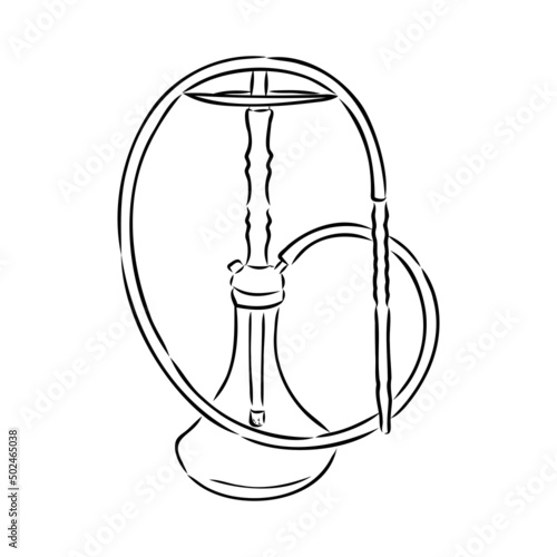 Shisha, hookah hand drawn doodle vector .Illustration isolated on chalkboard for hookah bar or lounge. vector illustration of hookah with smoking pipe, hubble bubble, oriental bar.