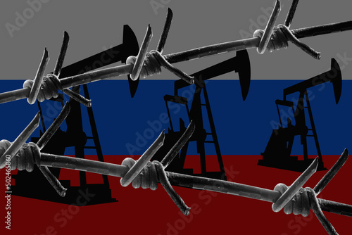 Εκτύπωση καμβά Conceptual image of embargo on russian oil