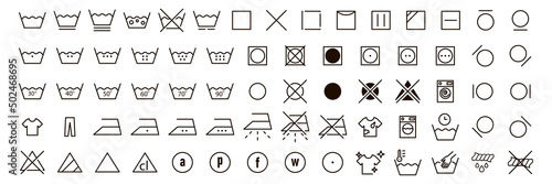 Laundry Vector Icons set, mega set signs