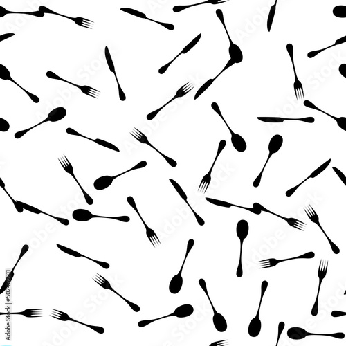 Cutlery seamless vector pattern background