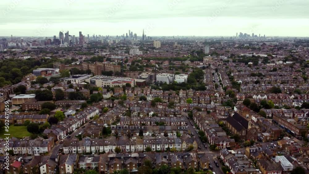 Drone view of South London in August. Drone view of South London in August.