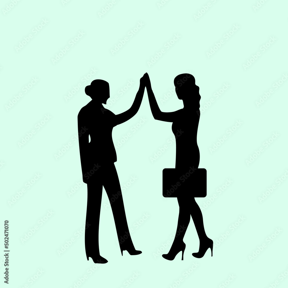 business woman silhouette shaking hands vector files 