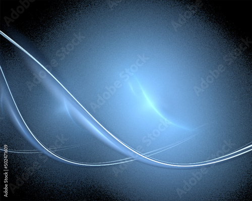 abstract blue glowing pattern on a black background, fractal graphics