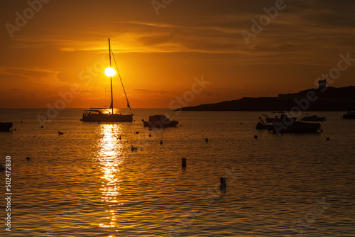 A sequence of sunrise images taken at Saint Paul's Bay, Malta, Europe.