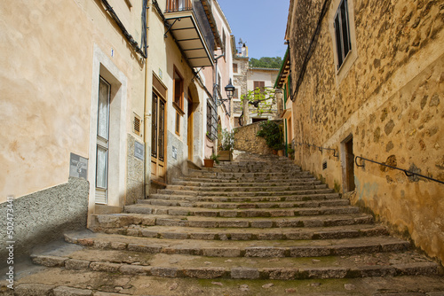 narrow street in old port city