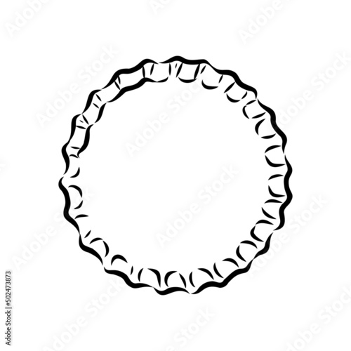 Bottle cap. Doodle style bottle cap vector