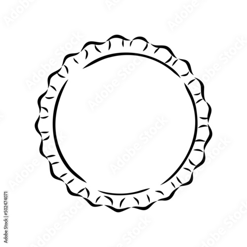 Bottle cap. Doodle style bottle cap vector