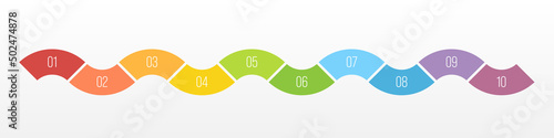 10 step process modern infographic diagram