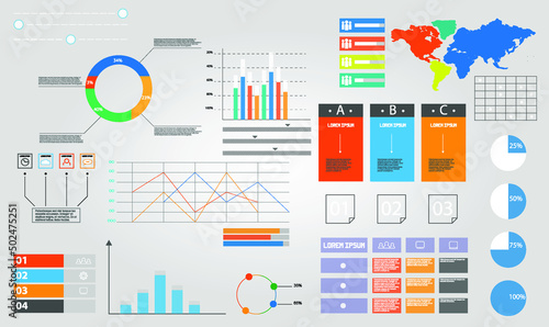 Dashboard, great design for any site purposes. Business infographic template. Big data concept Dashboard user admin panel template design. Analytics admin dashboard.	