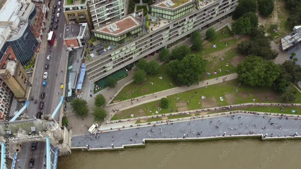 Drone view of the London Skyline in the Borough of Southwark. Drone view of the London Skyline in the Borough of Southwark.