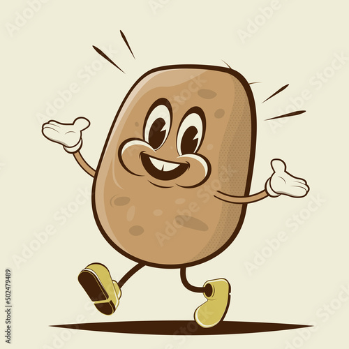 Fototapeta Naklejka Na Ścianę i Meble -  funny illustration of a walking cartoon potato